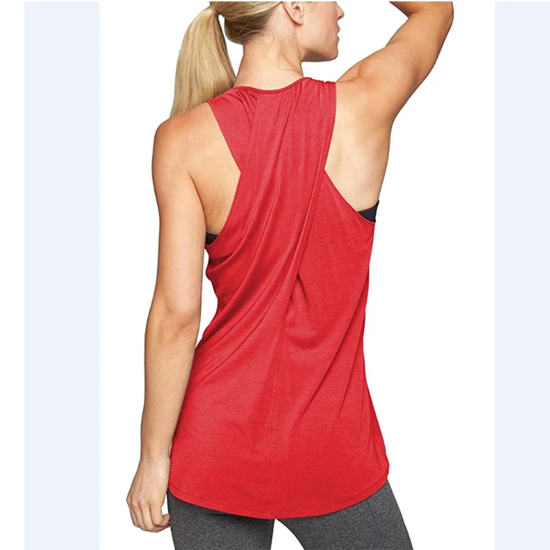 Women Yoga Tops Loose Thin Sports Vest Breathable Sleeveless T-shirt Gym Fitness Running Shirts Girls Sexy Hollow Out Tank Tops