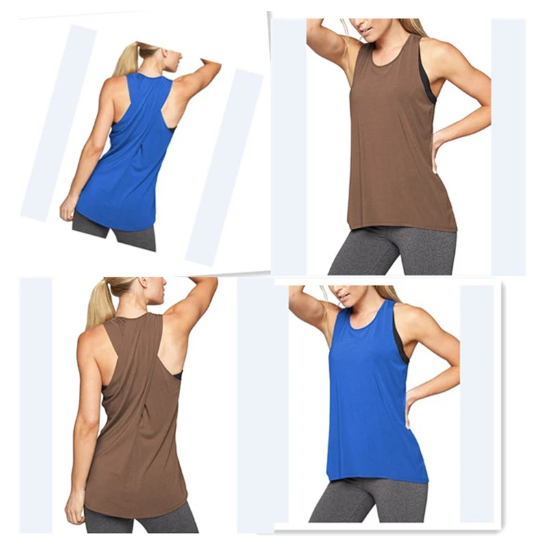 Women Yoga Tops Loose Thin Sports Vest Breathable Sleeveless T-shirt Gym Fitness Running Shirts Girls Sexy Hollow Out Tank Tops
