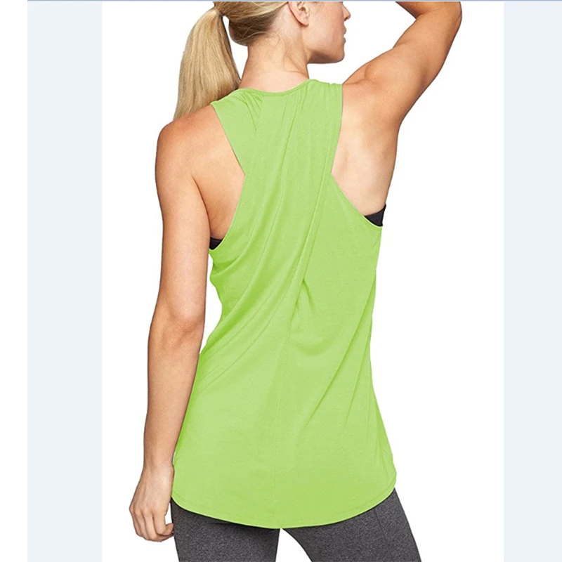 Women Yoga Tops Loose Thin Sports Vest Breathable Sleeveless T-shirt Gym Fitness Running Shirts Girls Sexy Hollow Out Tank Tops