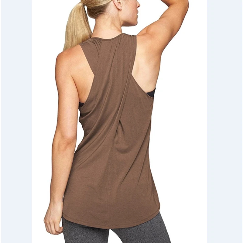Women Yoga Tops Loose Thin Sports Vest Breathable Sleeveless T-shirt Gym Fitness Running Shirts Girls Sexy Hollow Out Tank Tops