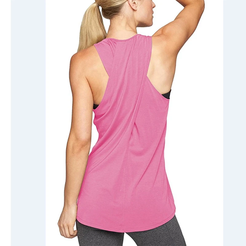 Women Yoga Tops Loose Thin Sports Vest Breathable Sleeveless T-shirt Gym Fitness Running Shirts Girls Sexy Hollow Out Tank Tops