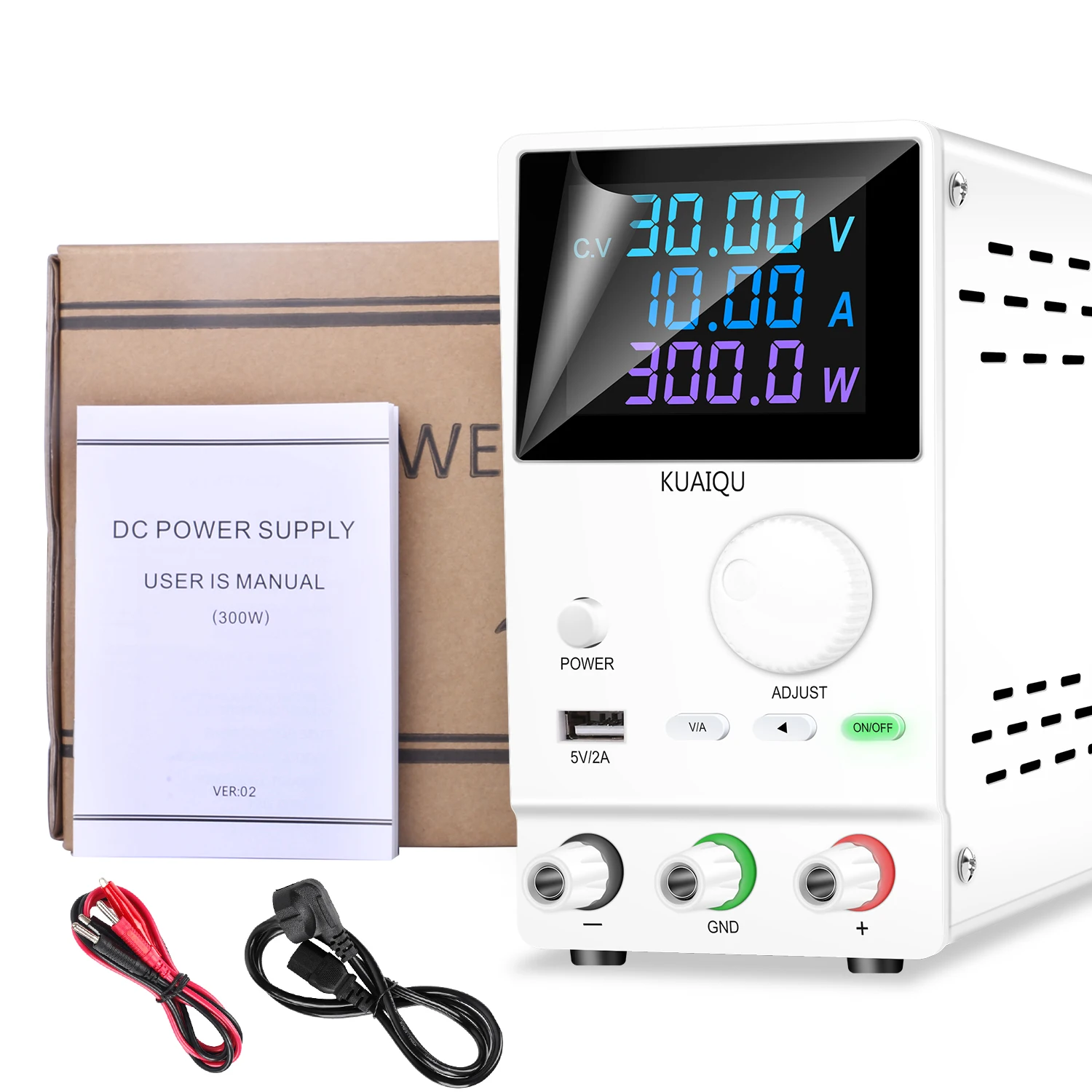 KUAIQU Repair DC Power Supply 30V 10A 5A Adjustable Bench Power Supply 60V 5A 120V 3A USB 5V2A Lab Voltage Regulator for Plating