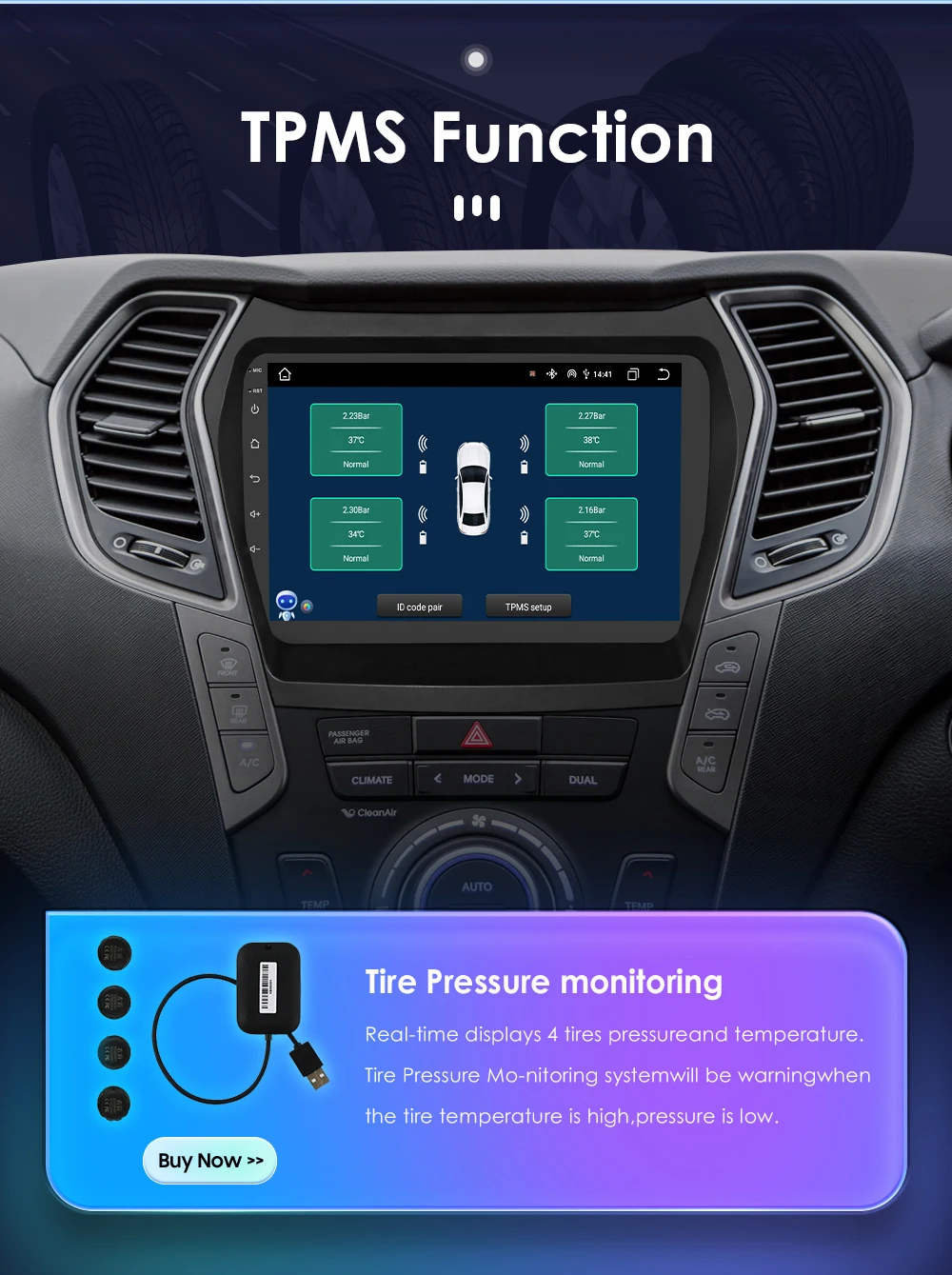 Car Android Radio Player for Hyundai IX45 Santa Fe ix 45 III XL 2013 - 2017 Autoradio Carplay Audio 2DIN Touch Screen Multimedia