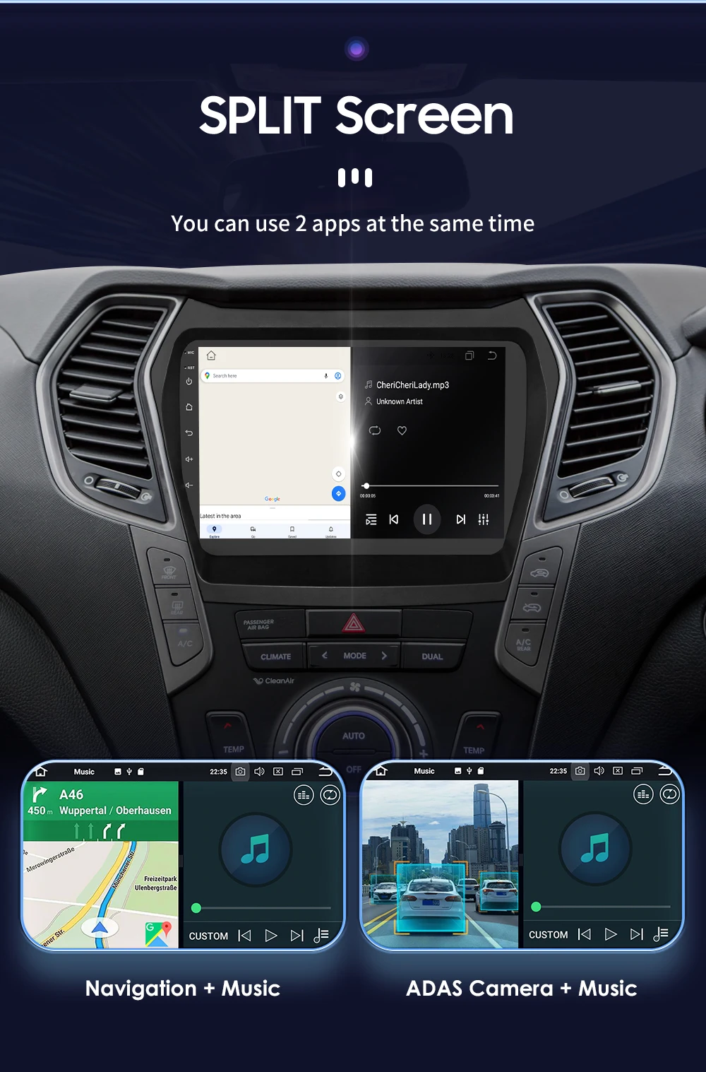 Car Android Radio Player for Hyundai IX45 Santa Fe ix 45 III XL 2013 - 2017 Autoradio Carplay Audio 2DIN Touch Screen Multimedia