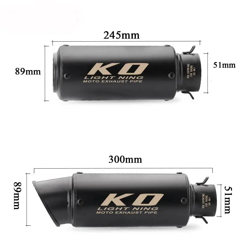 51MM For CFMOTO 450SR 450NK 2022-2025 Motorcycle Exhaust Tips Mid Link Pipe Stainless Steel Muffler Slip On DB Killer