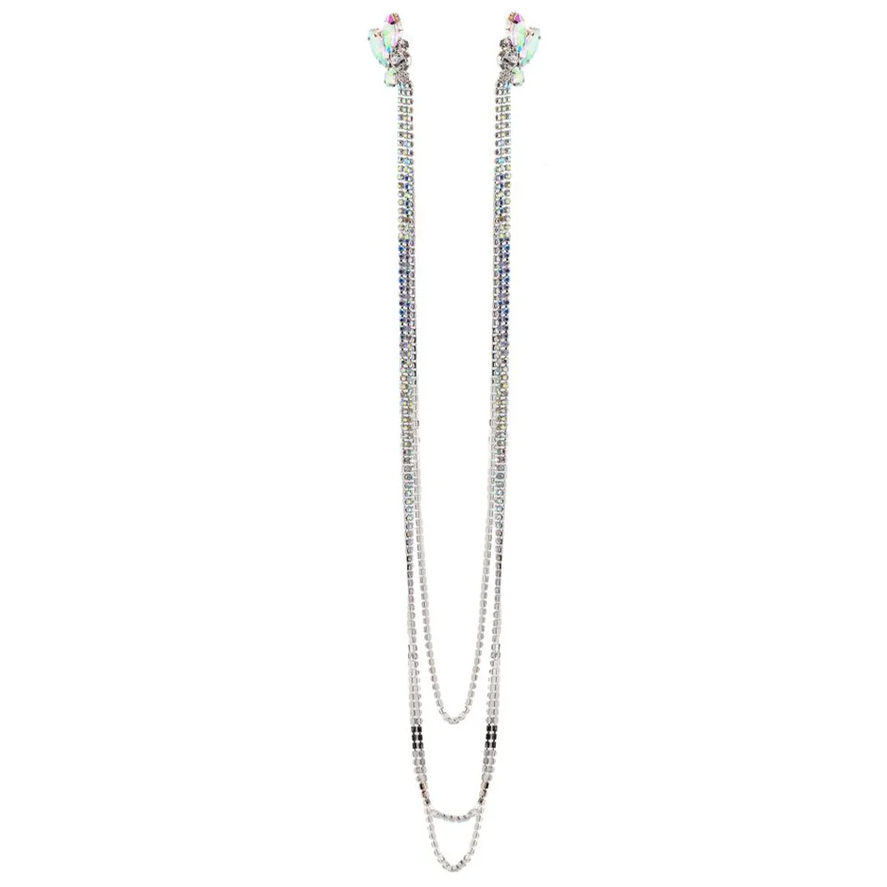 Geometric Drape Earrings Women Hot Trend Luxury Designer Y2k Crystal Accessories Statement Jewelry High Quality Wedding Gift