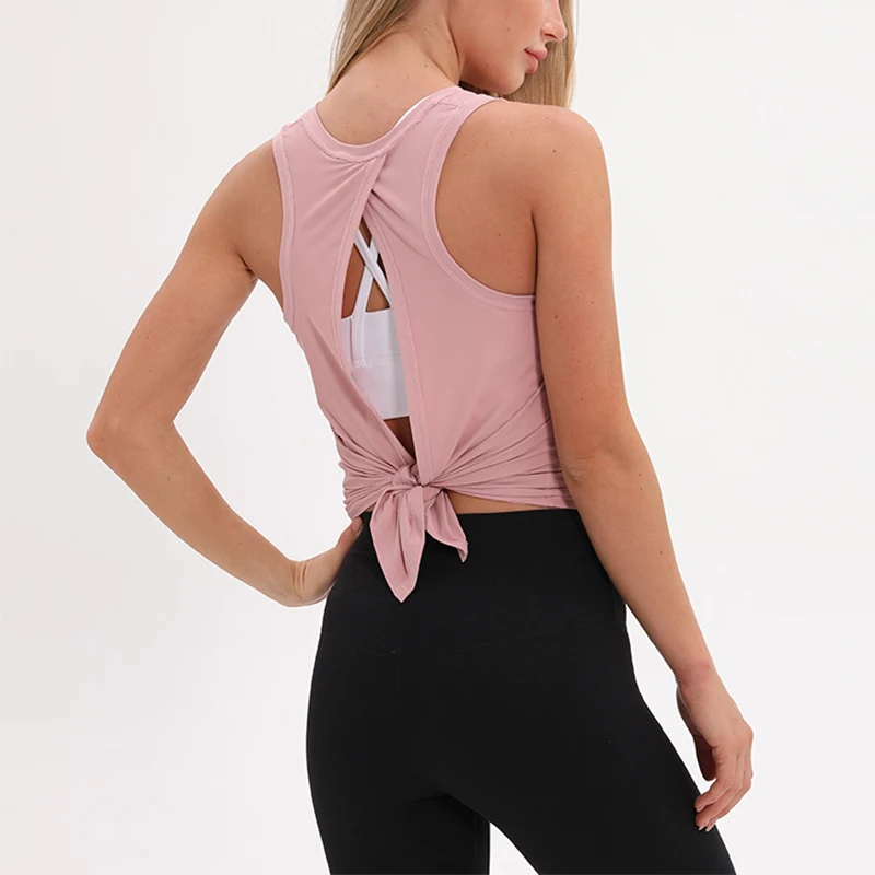 Loose Top Activewear Naked-Feel Athletic Yoga Vest Open Back Yoga Tank Tops Stretch Sexy Blouse Sport Fitness Tank Tops S-2XL