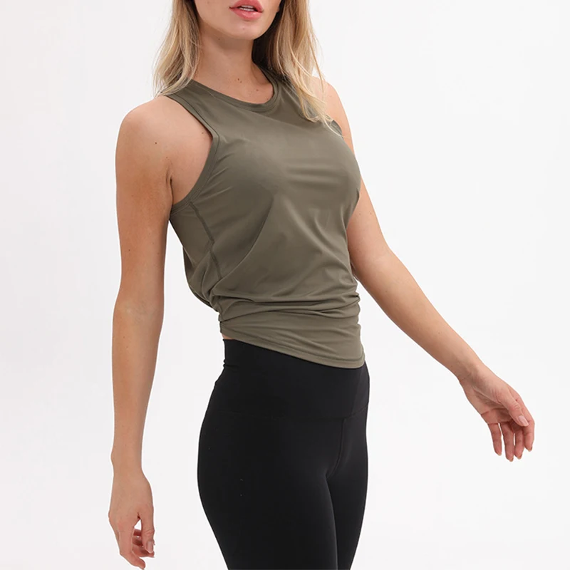 Loose Top Activewear Naked-Feel Athletic Yoga Vest Open Back Yoga Tank Tops Stretch Sexy Blouse Sport Fitness Tank Tops S-2XL