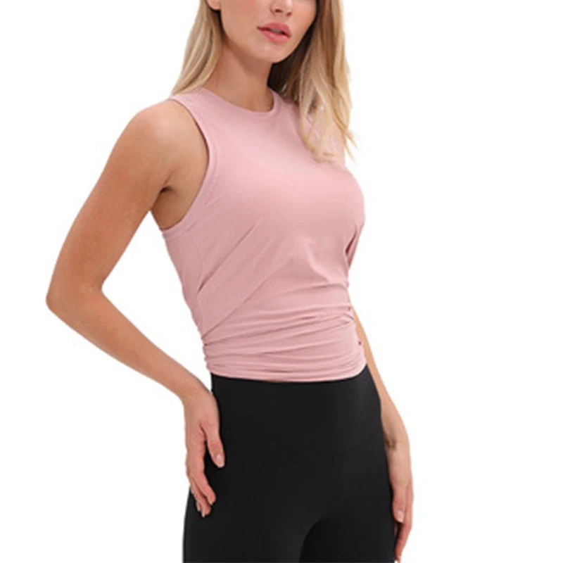 Loose Top Activewear Naked-Feel Athletic Yoga Vest Open Back Yoga Tank Tops Stretch Sexy Blouse Sport Fitness Tank Tops S-2XL