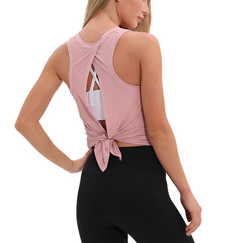 Loose Top Activewear Naked-Feel Athletic Yoga Vest Open Back Yoga Tank Tops Stretch Sexy Blouse Sport Fitness Tank Tops S-2XL