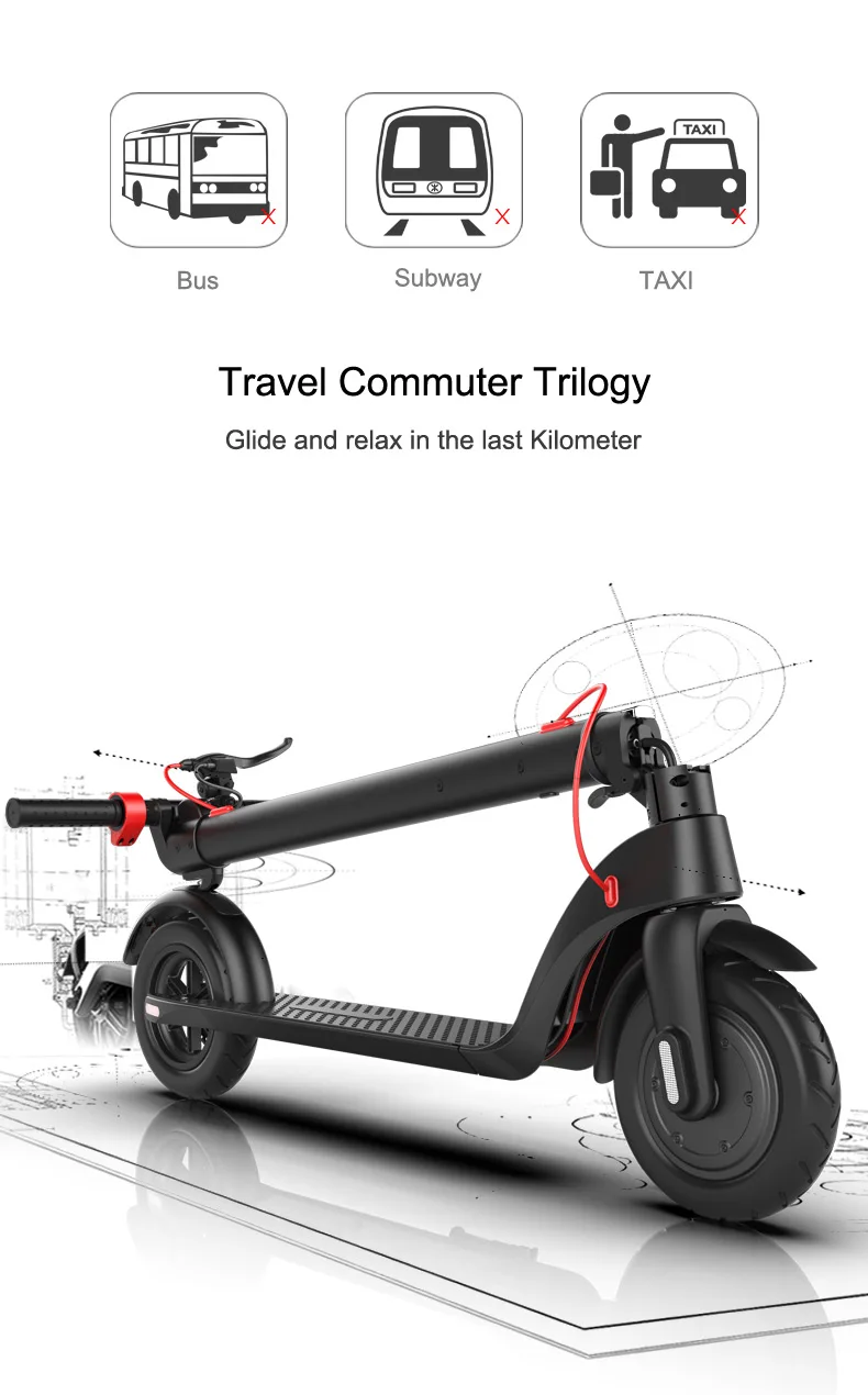 Warehouse In Europe X7 36V/5Ah Battery 8.5 Inches X7 Electric Scooter Foldable Frame 350W Brushless Motor 25KM Mileage Escooter