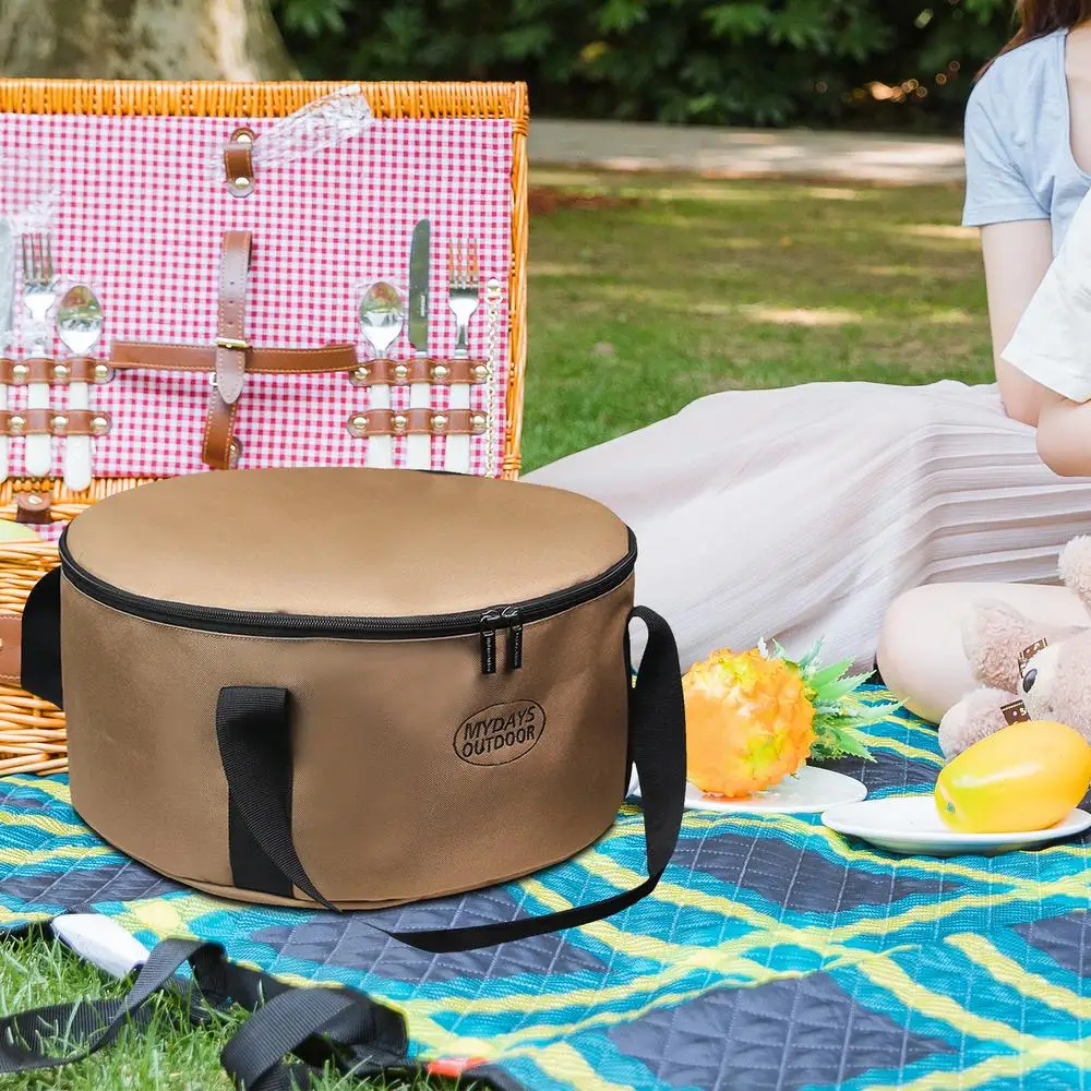 Outdoor Picnic Bag Waterproof Camping Travel Organizer Bag Large Capacity Storage Handbag Portable Thermal Cooler Food Lunch Box