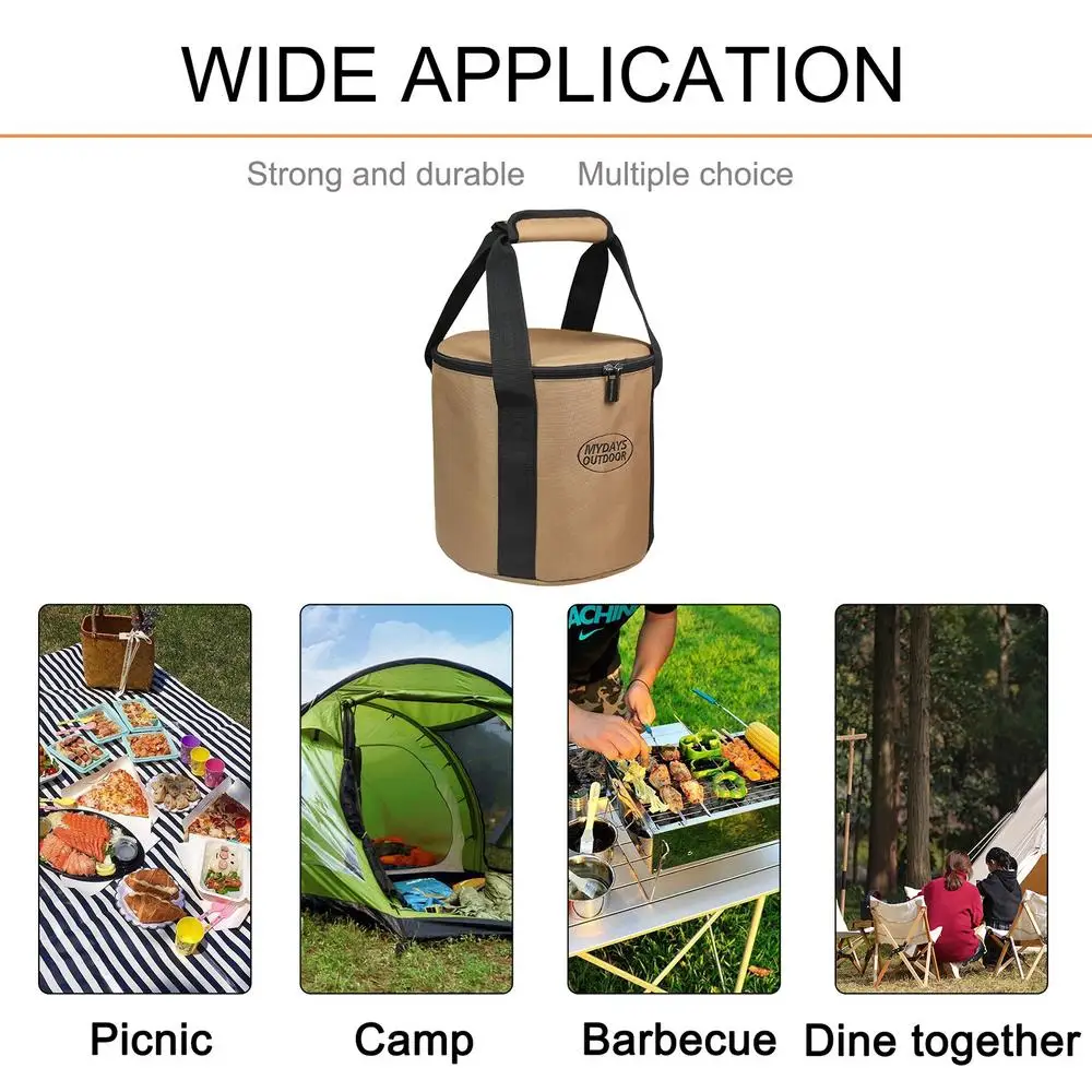 Outdoor Picnic Bag Waterproof Camping Travel Organizer Bag Large Capacity Storage Handbag Portable Thermal Cooler Food Lunch Box