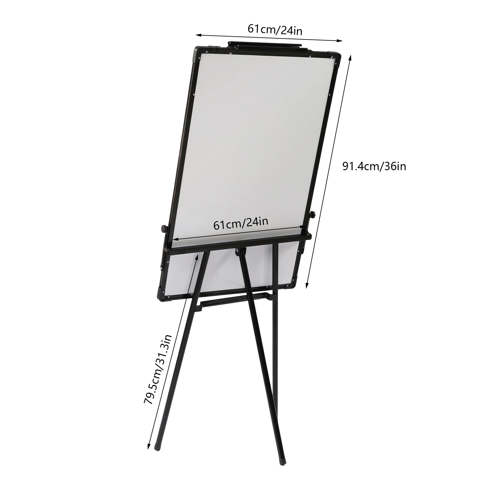 Whiteboard Stand Flip Chart Tripod Whiteboard 91 x 61 cm Height Adjustable Tripod Magnetic Whiteboard Dry Wipe
