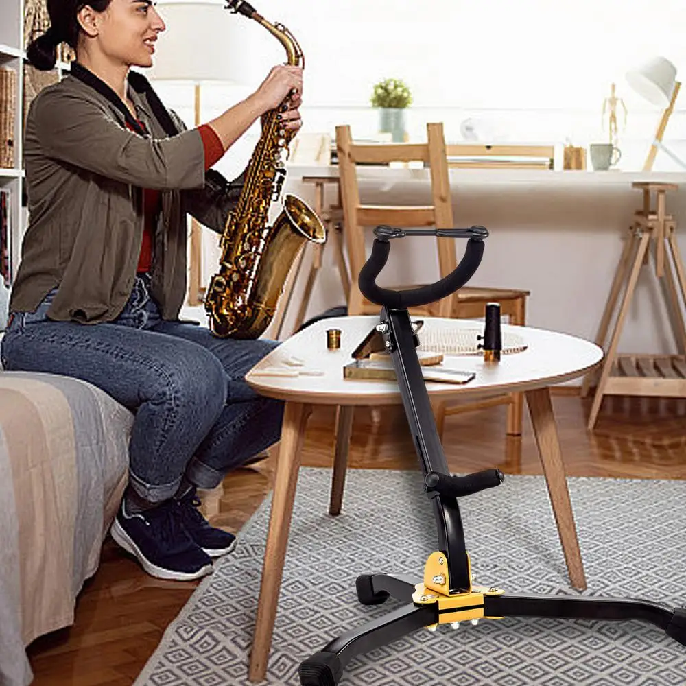 Saxophone Stand For Alto Sax Saxophone Holder Rack Adjustable Metal Triangle Base Saxophone Stand For Saxophone Lovers Kids