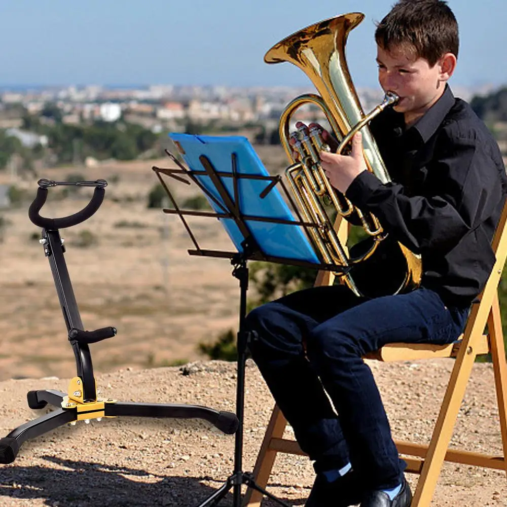 Saxophone Stand For Alto Sax Saxophone Holder Rack Adjustable Metal Triangle Base Saxophone Stand For Saxophone Lovers Kids