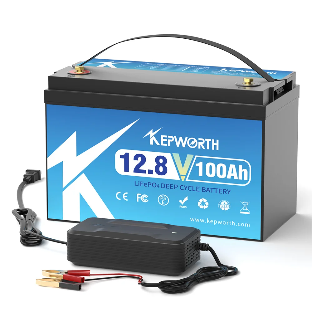 EU Stocks New LiFePO4 Deep Cycle Battery 12V 100Ah 120Ah 180Ah 300Ah Built-in Upgraded BMS For Golf Carts Marine Trolling Motor