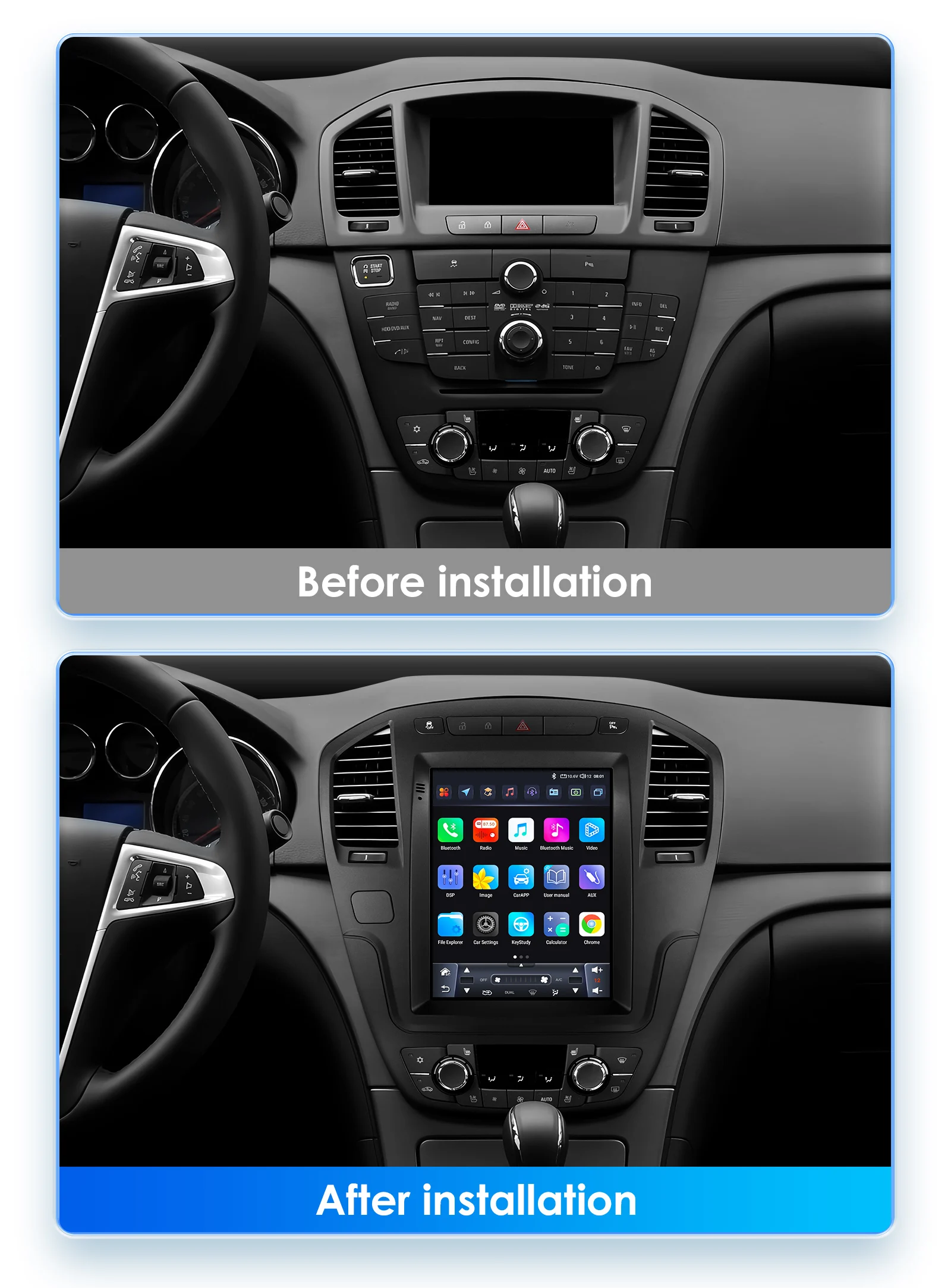Hizpo For Tesla Style Android 14 Car Radio for Buick Regal Opel Insignia 2009-2013 Multimedia Player Carplay GPS Navigation 9.7"