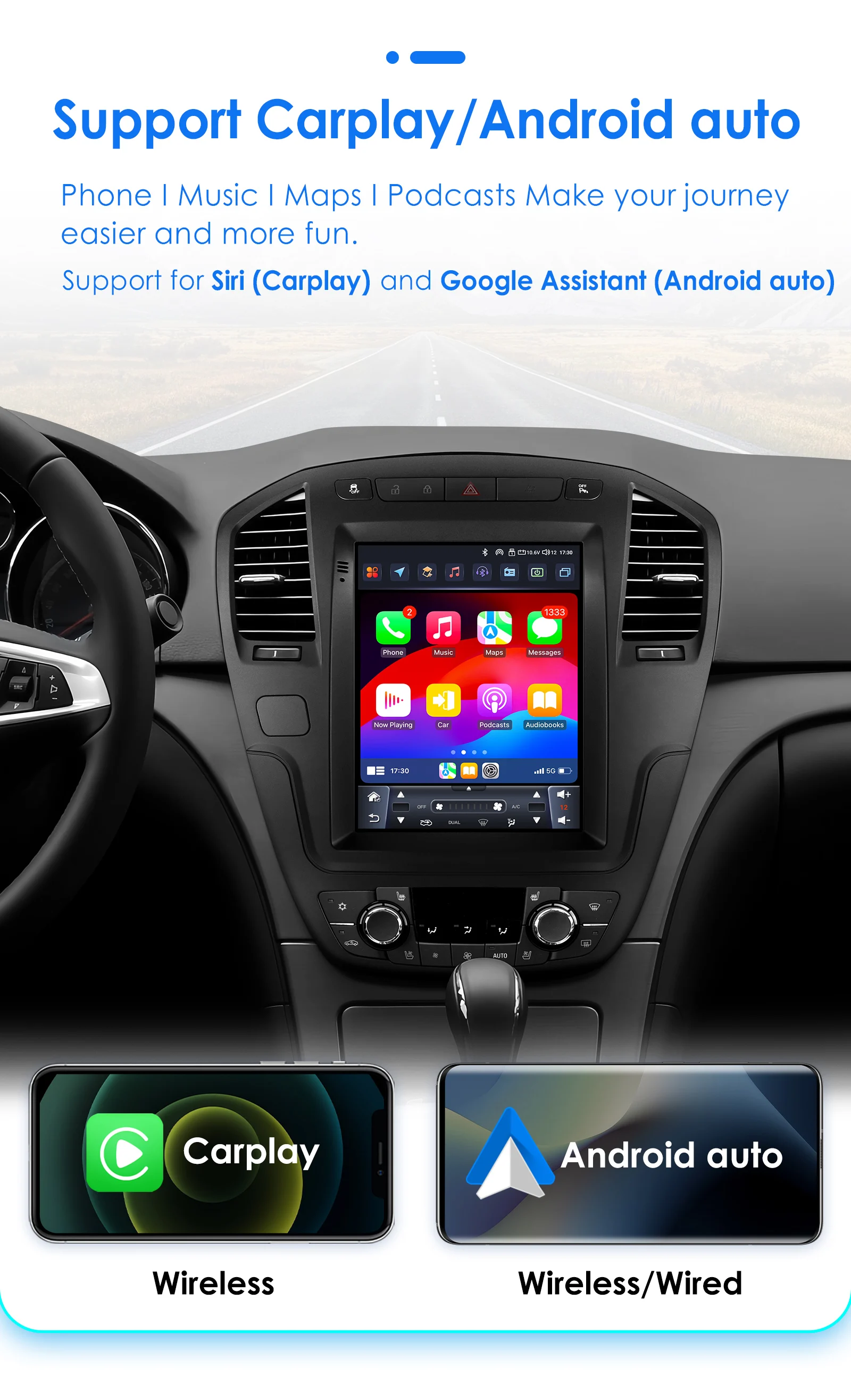 Hizpo For Tesla Style Android 14 Car Radio for Buick Regal Opel Insignia 2009-2013 Multimedia Player Carplay GPS Navigation 9.7"