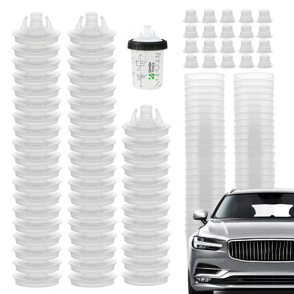 Mixing Cup For Hvlp Paint Spray Car Painting Kit With Clear Scale Paint Tools & Equipment With 50 Cup & Lids System Spray Guns &