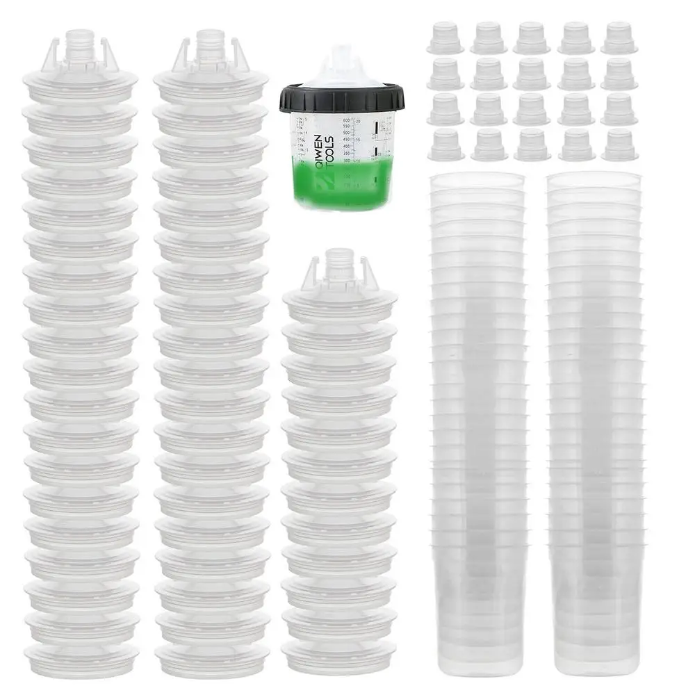 Mixing Cup For Hvlp Paint Spray Car Painting Kit With Clear Scale Paint Tools & Equipment With 50 Cup & Lids System Spray Guns &