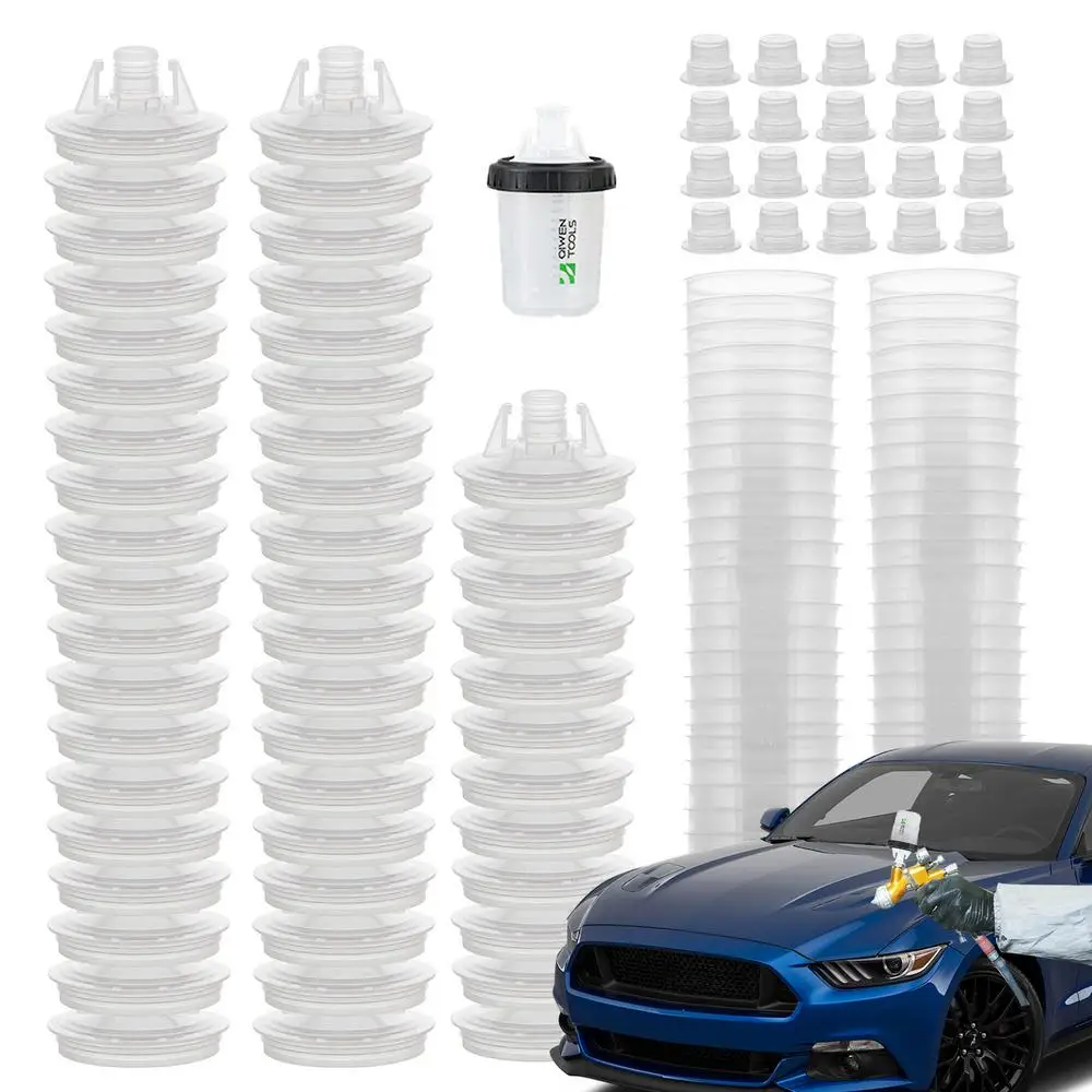 Mixing Cup For Hvlp Paint Spray Car Painting Kit With Clear Scale Paint Tools & Equipment With 50 Cup & Lids System Spray Guns &
