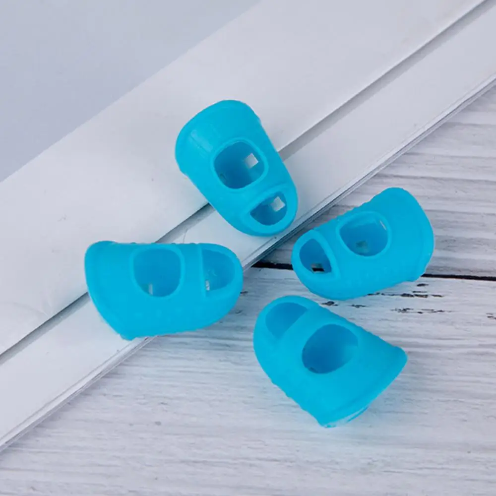 Silicone Finger Protectors 4PCS Soft Silicone Fingertip Grips Finger Sleeve Kalimba Thumb Picks Small Guitar Nails For Stringed