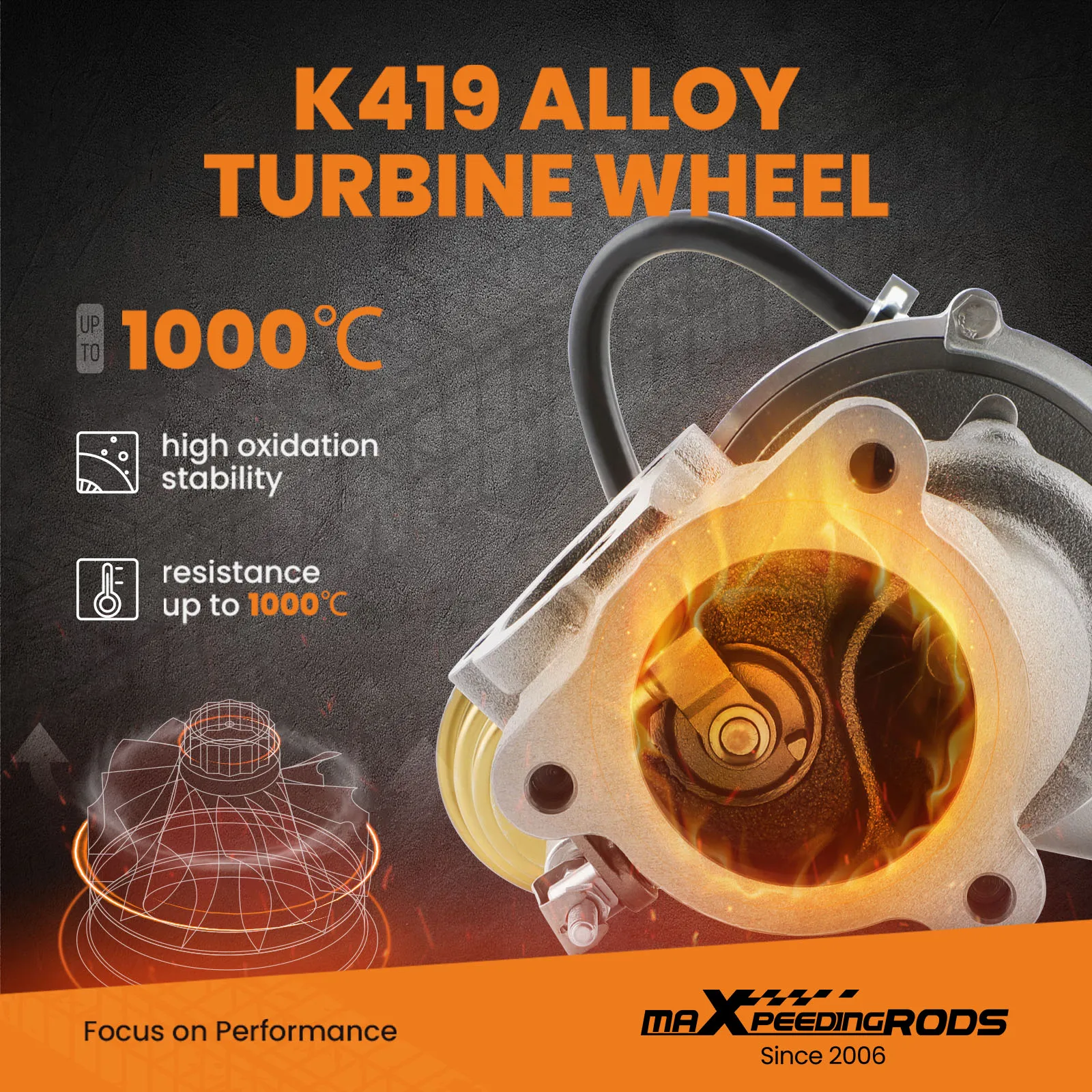 Maxpeedingrod K04-015 Billet Turbocharger for Audi A6 1.8T AEB/ANB/APU/AWT 1997-99 058145703L, 058145703LX, 058145703LV