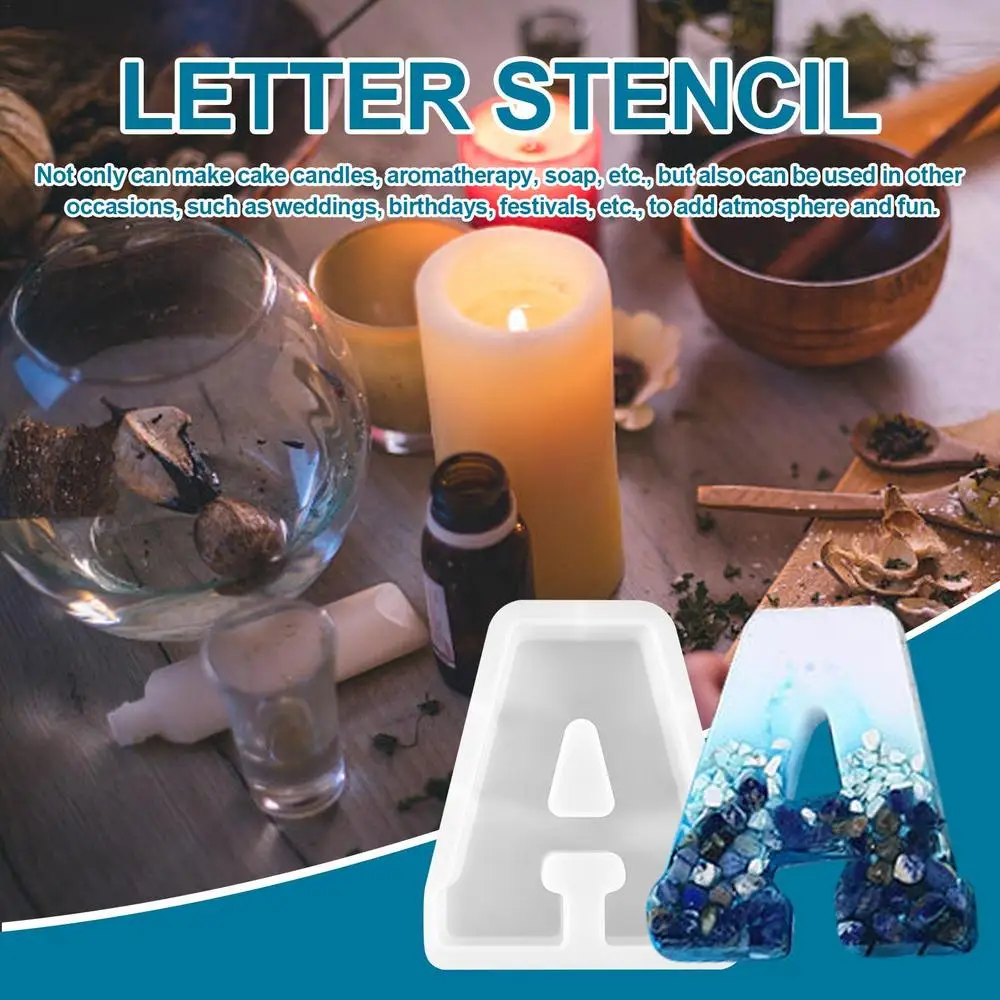 Resin Letter Molds Letter Candle Mold Baking Molds For DIYs Candle Chocolate Cake Plaster Home Decor Candle Making Supplies