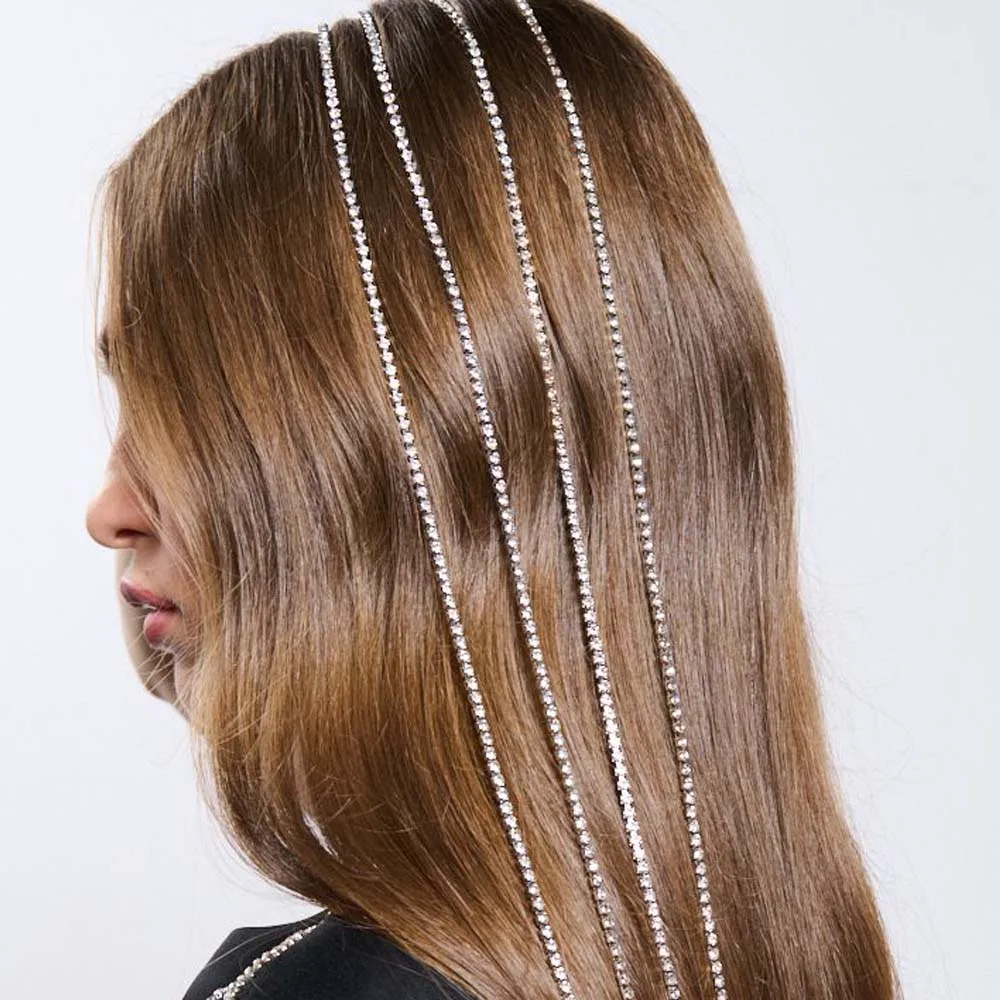 Stonefans 4Pcs Ultimate Shiny Long Tassel Hair Clip for Girl Accessories Crysatl Headwear Elegant Headdress Jewelry Party 2024