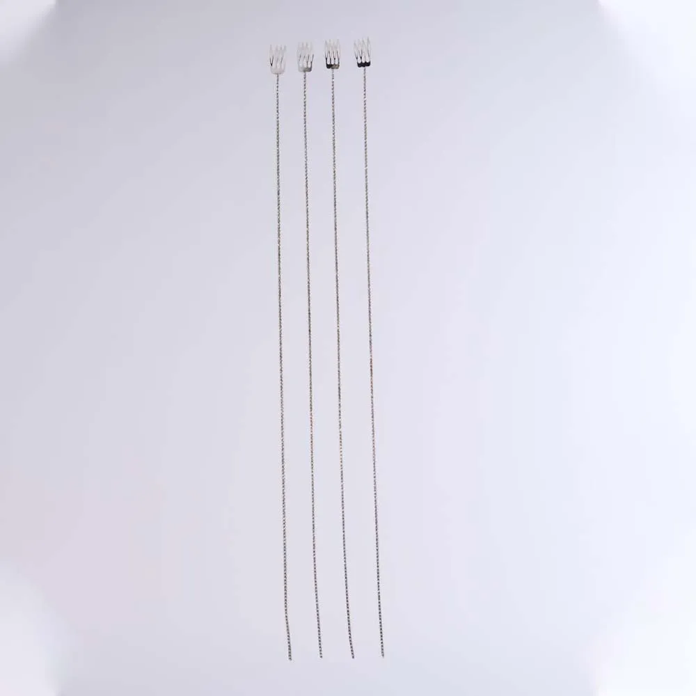 Stonefans 4Pcs Ultimate Shiny Long Tassel Hair Clip for Girl Accessories Crysatl Headwear Elegant Headdress Jewelry Party 2024