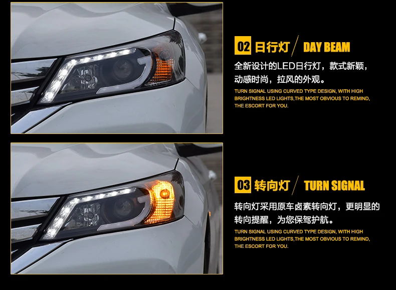 AKD Head Lamp for Honda Accord G9 LED Headlight 2013-2015 Headlights Accord DRL Turn Signal High Beam Angel Eye Projector Lens