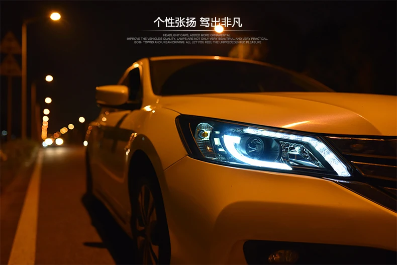 AKD Head Lamp for Honda Accord G9 LED Headlight 2013-2015 Headlights Accord DRL Turn Signal High Beam Angel Eye Projector Lens