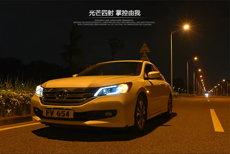 AKD Head Lamp for Honda Accord G9 LED Headlight 2013-2015 Headlights Accord DRL Turn Signal High Beam Angel Eye Projector Lens