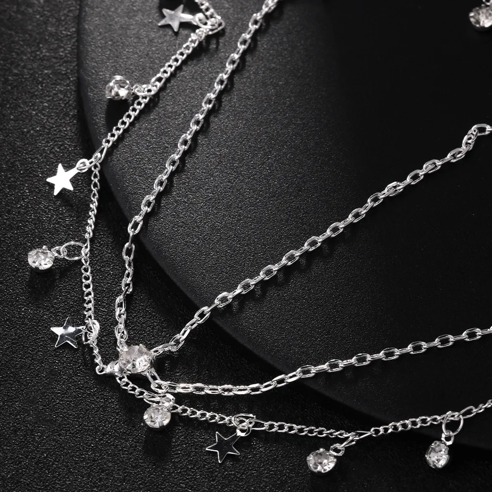 Stonefans New Boho Pentagram Head Chain Wedding Elegant Headpiece Bling Fashion Bridal Forehead Indian Jewelry Hair Accessories
