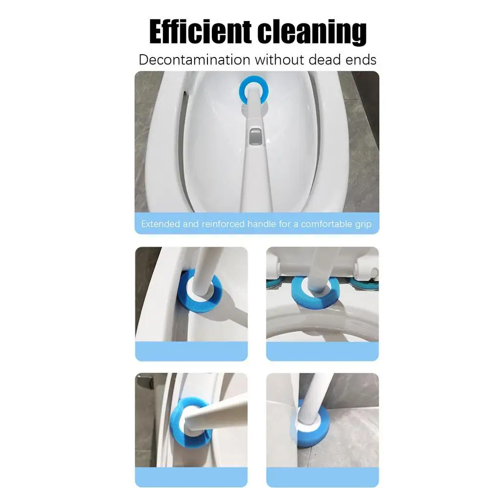 Toilet Wand Kit Soft Toilet Wand Bowl Brush With Holder Toilet Cleaning Kit Automatic Multifunctional Cleaning Supplies For