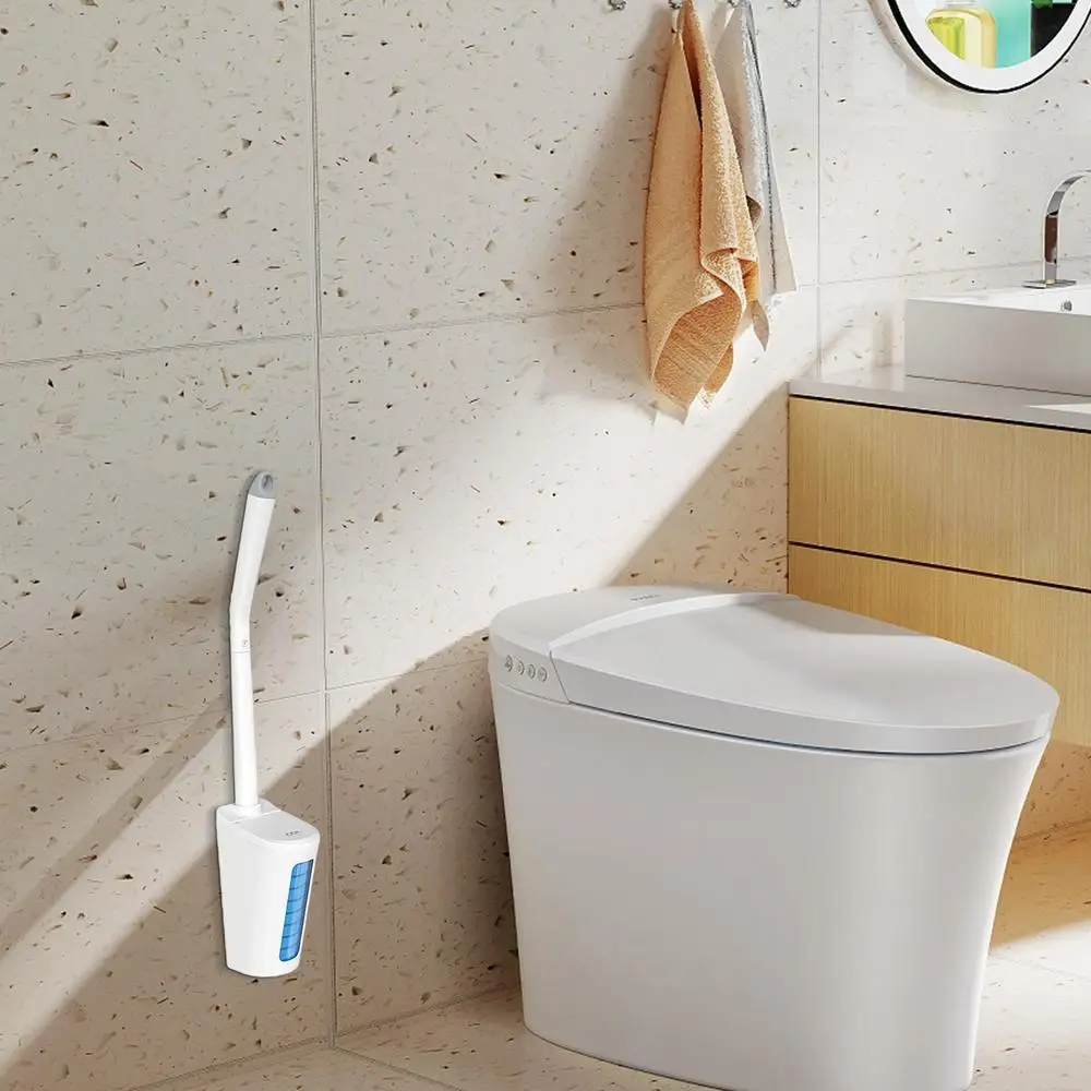 Toilet Wand Kit Soft Toilet Wand Bowl Brush With Holder Toilet Cleaning Kit Automatic Multifunctional Cleaning Supplies For