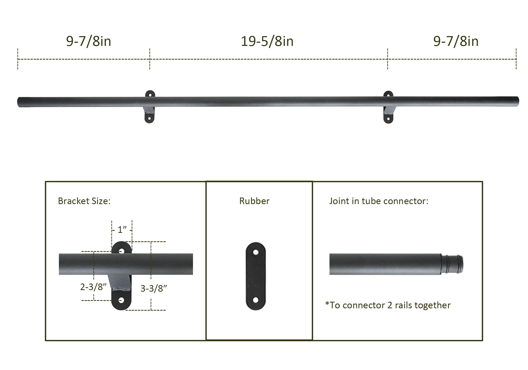 DIYHD 500cm Black Sliding Library Ladder Hardware Rolling Full Set Track Kit(No Ladder), Floor Roller with Brake