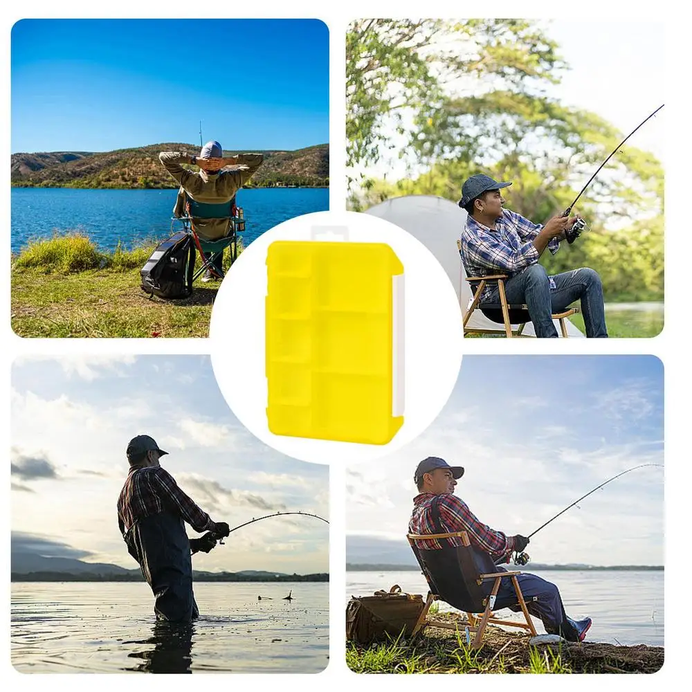 Fishing Lure Box Organizer Fishing Box Small Parts Four Grids Tackle Box Organizer Small Tackle Box Hangable Transparent For