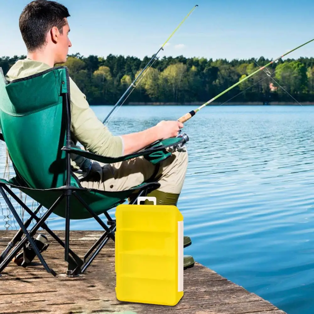 Fishing Lure Box Organizer Fishing Box Small Parts Four Grids Tackle Box Organizer Small Tackle Box Hangable Transparent For
