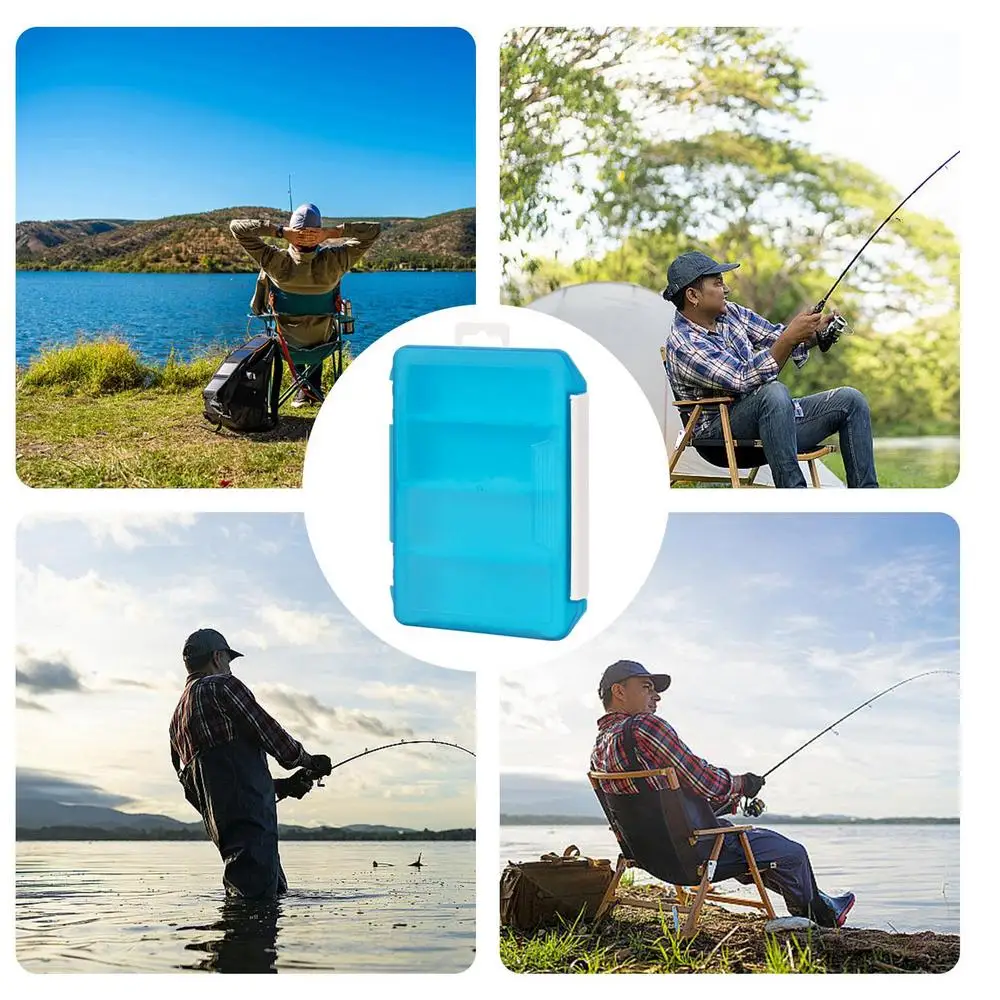 Fishing Lure Box Organizer Fishing Box Small Parts Four Grids Tackle Box Organizer Small Tackle Box Hangable Transparent For