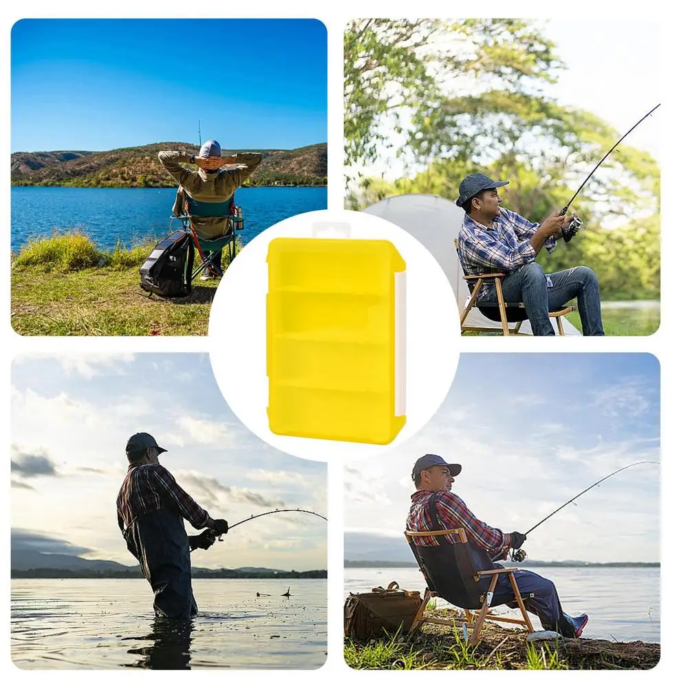 Fishing Lure Box Organizer Fishing Box Small Parts Four Grids Tackle Box Organizer Small Tackle Box Hangable Transparent For
