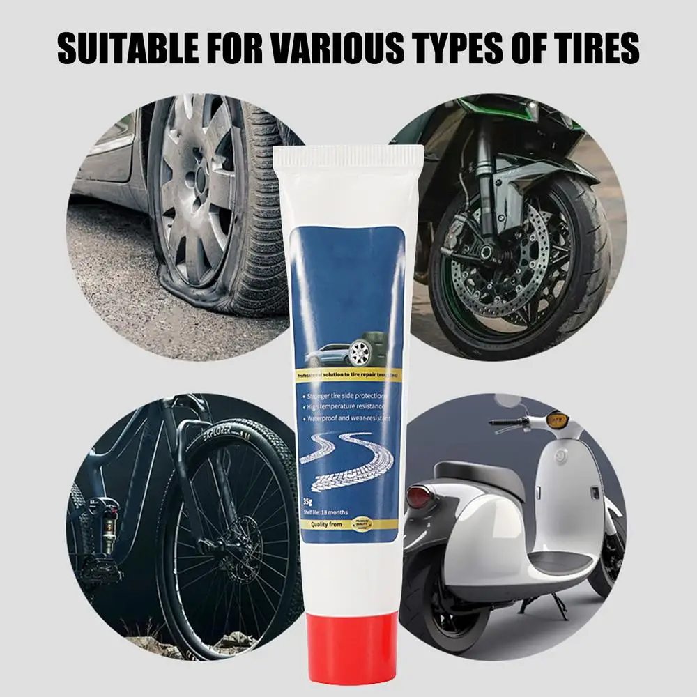Automobile Tire Repairing Glue Tire Repair Glue Rubber Tube Puncture Kit Repair Cement Rubber Cold Patch Solution Motor Bicycle