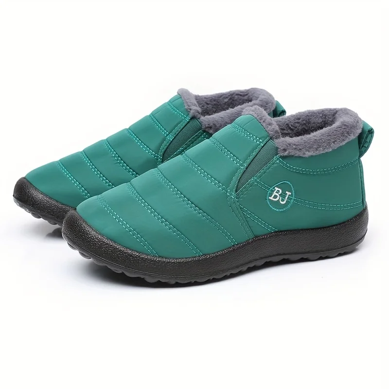 Warm Snow Boots for Women Men Slip Resistant Thick Sole Arctic Insulation Round Toe Outdoor Shoes PU Sole