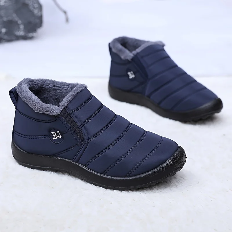 Warm Snow Boots for Women Men Slip Resistant Thick Sole Arctic Insulation Round Toe Outdoor Shoes PU Sole