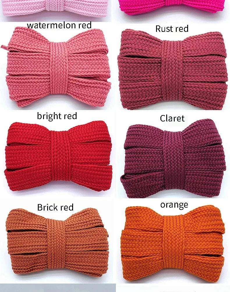 2CM Wide Fat Shoe Laces for Sneakers Fashion Colorfast Replacement Laces for Van Campus Shoes Classic Cotton Rope Flat Laces