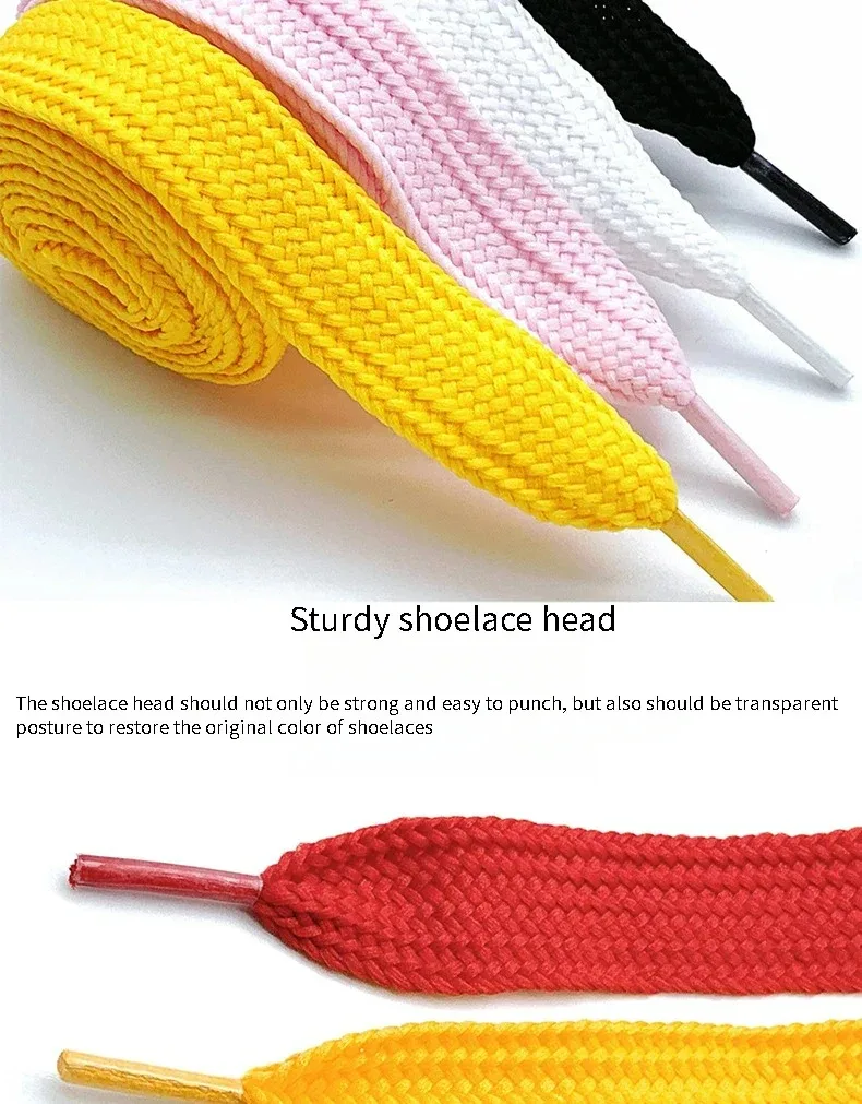 2CM Wide Fat Shoe Laces for Sneakers Fashion Colorfast Replacement Laces for Van Campus Shoes Classic Cotton Rope Flat Laces