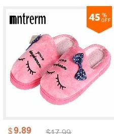 Mntrerm New Cute 2023 Indoor Home Slippers Warm Soft Plush Slippers Non-slip Indoor Fur Slippers Solid Color Cute Women Shoes