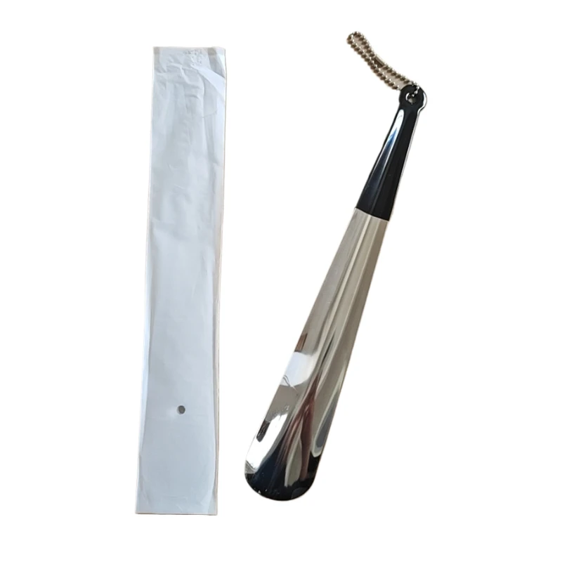 Simple Stainless Steel Shoe Horn: Slip on Shoes While Standing. No Bending. Easy-Grip with Hanging Hole. Fits All Footwear.