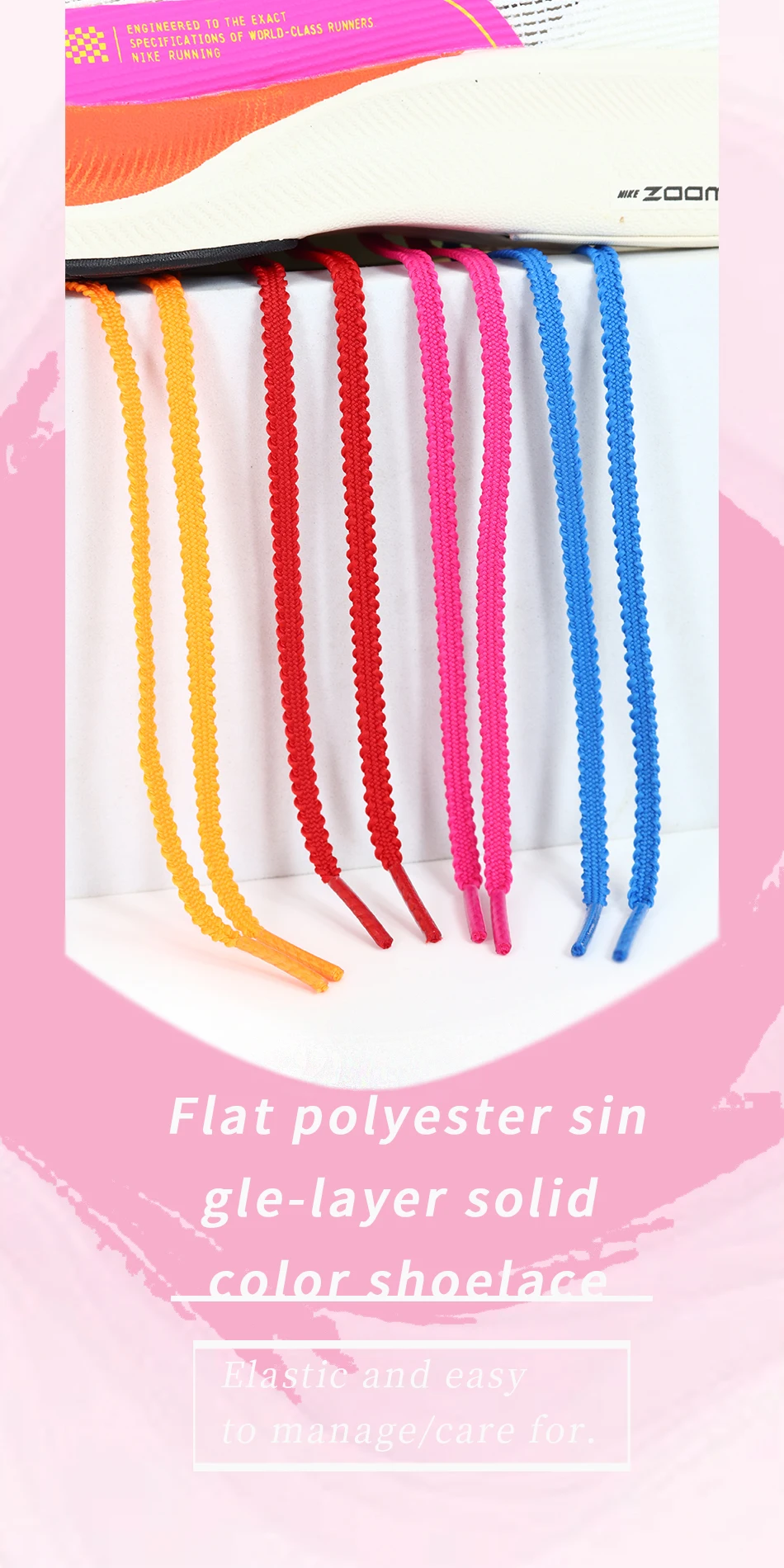 Coolstring Flat Laces 6mm Sneakers Tennis Shoelaces Trendy Replacement Shoestring for Racing Running Shoes Accessories Clothing